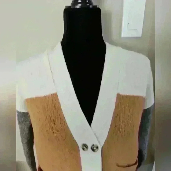 Madewell Womens Allston Double-Button Cardigan Sweater in Colorblock S - Picture 9 of 15